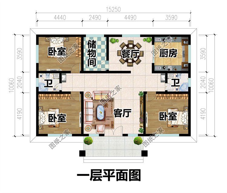 一层农村自建房设计图2