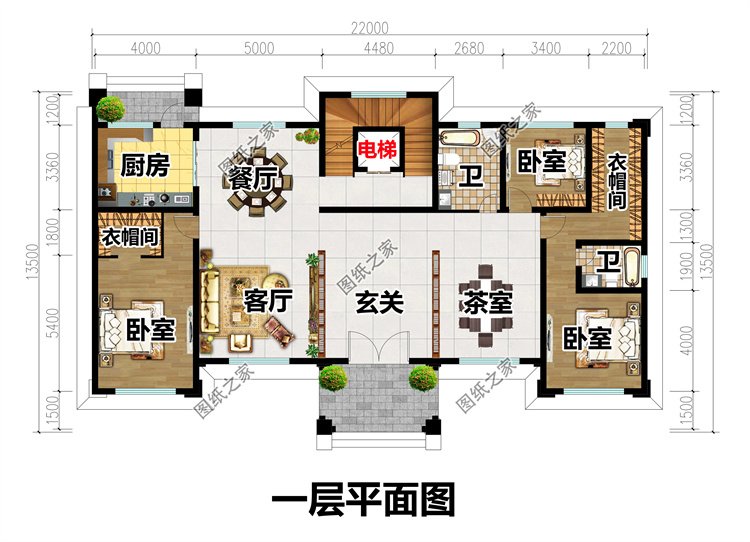 五开间农村别墅设计图2