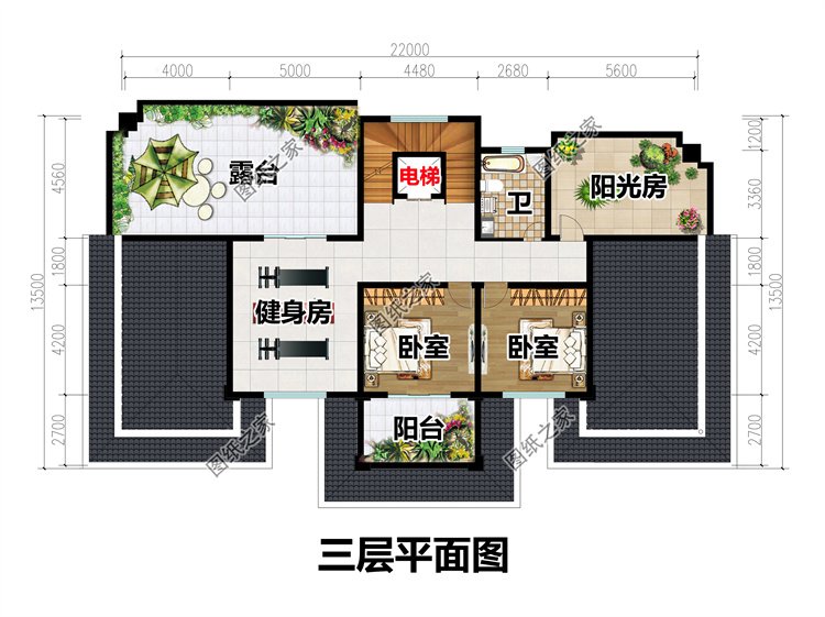 五开间农村别墅设计图4