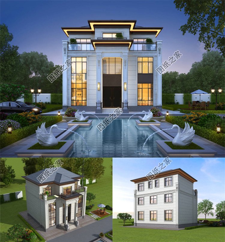 对称新中式自建房1