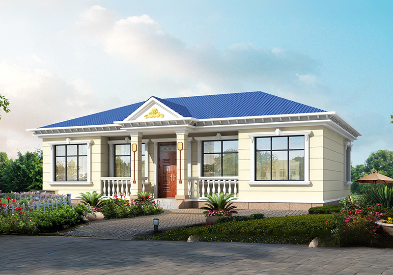 16米面宽一层养老房设计图，宽敞不压抑，全家够住也不挤