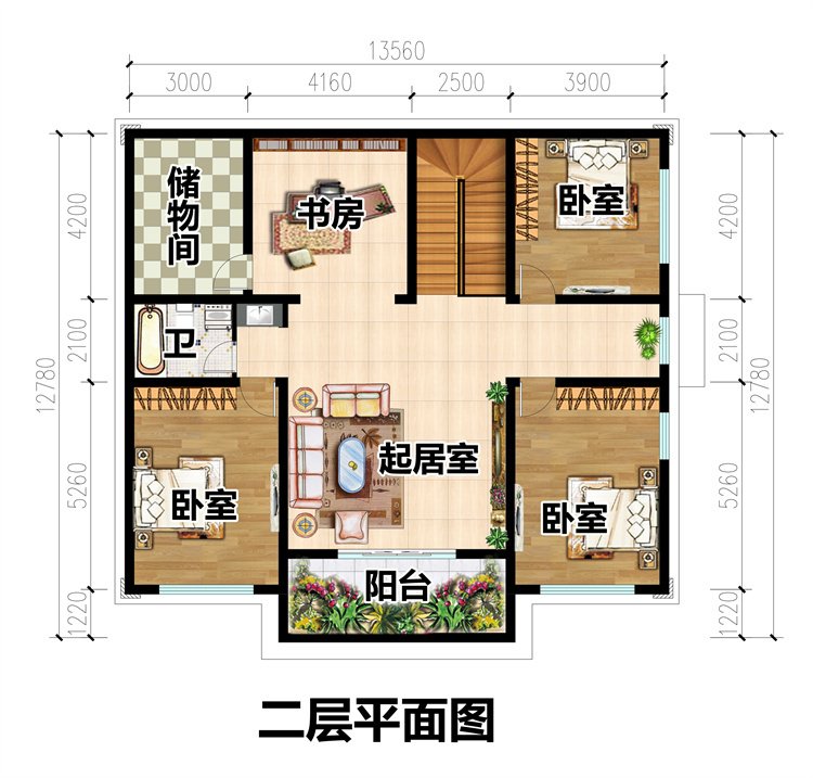 网红款二层对称小别墅设计图3