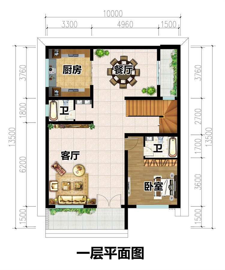 平屋顶现代风格二层别墅设计图2