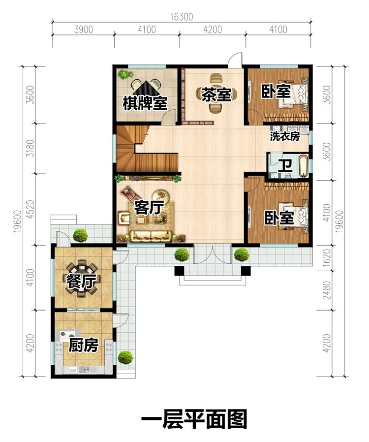L户型农村自建房别墅设计图2