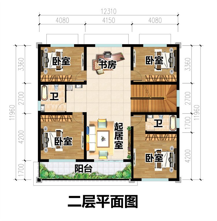 精致实用二层农村自建别墅3