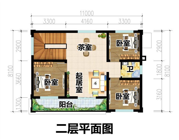 实用简单二层自建房设计图3