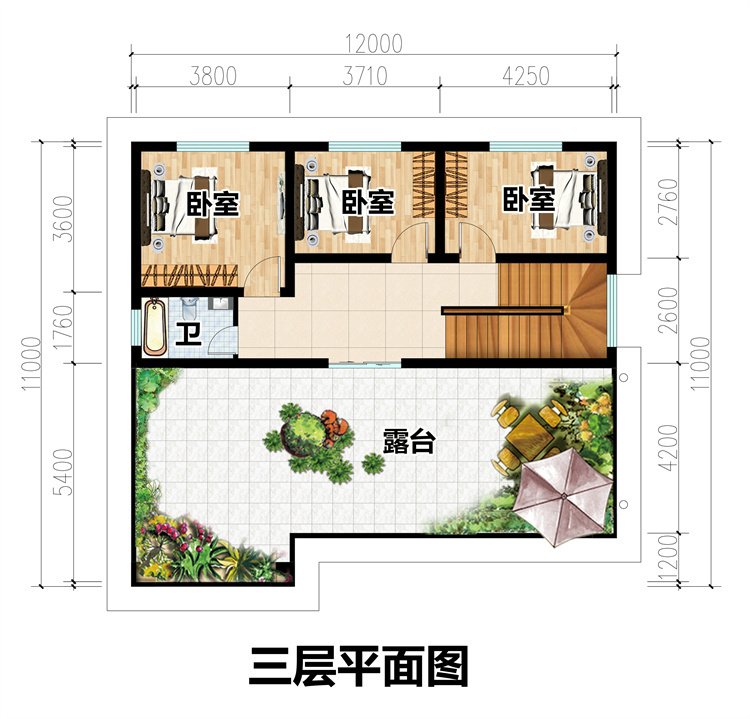 三层现代风自建房设计图4