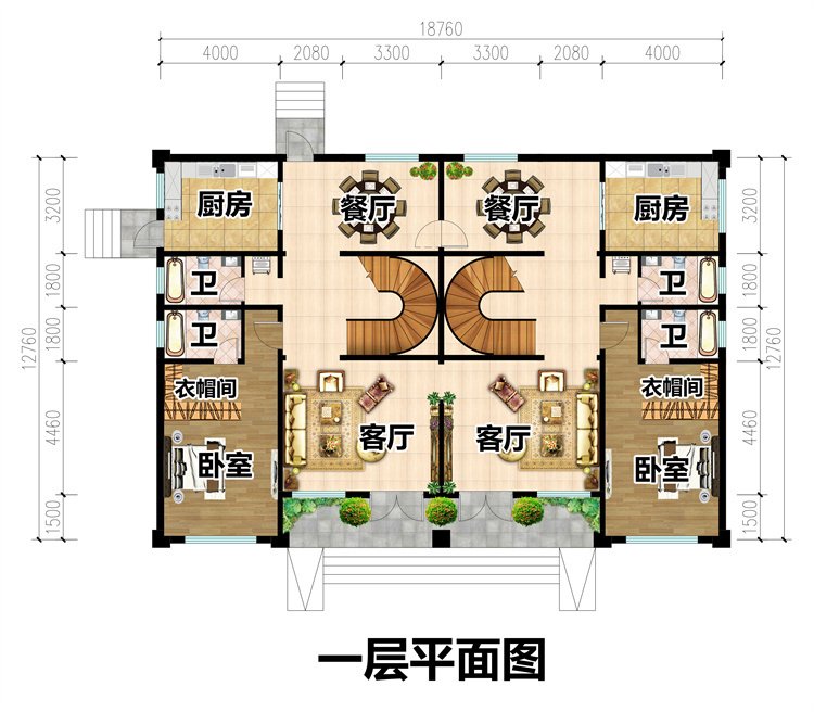 二层新款双拼别墅设计图2