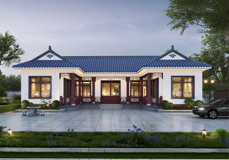 独门独院中式一层三合院设计图，这才是国人该建的房子