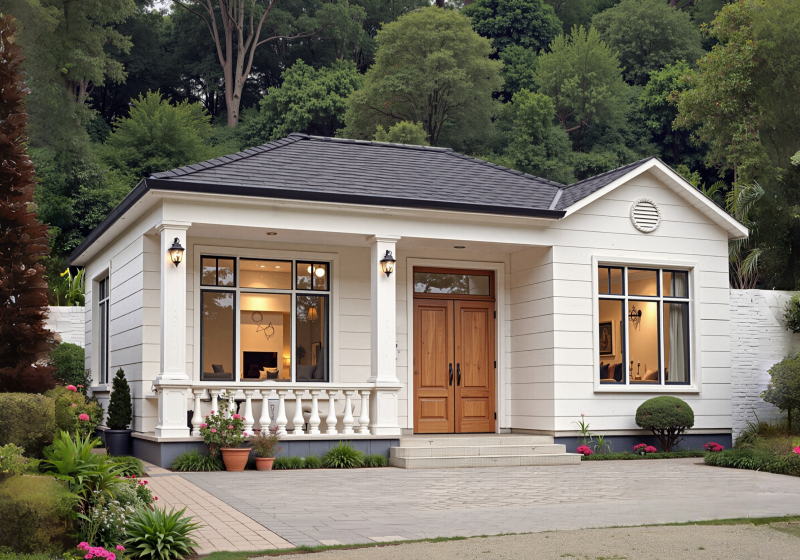 养老首选90平-100平小户型一层三间农村别墅设计图方案户型