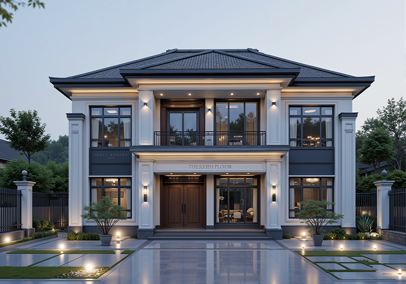 耐看二层别墅户型设计图，开间16米进深9米占地140平