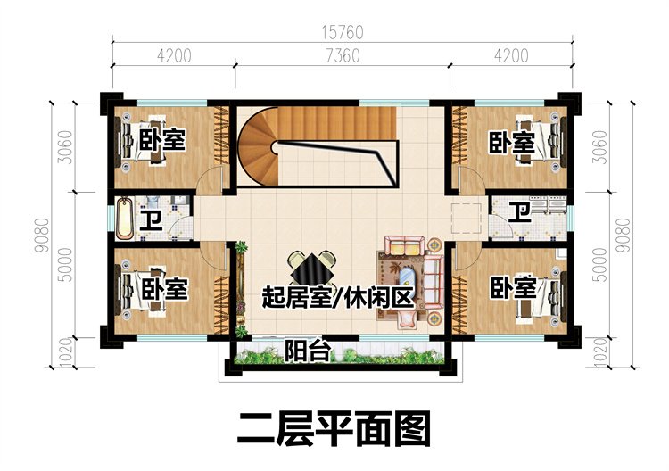 高品质二层别墅户型3
